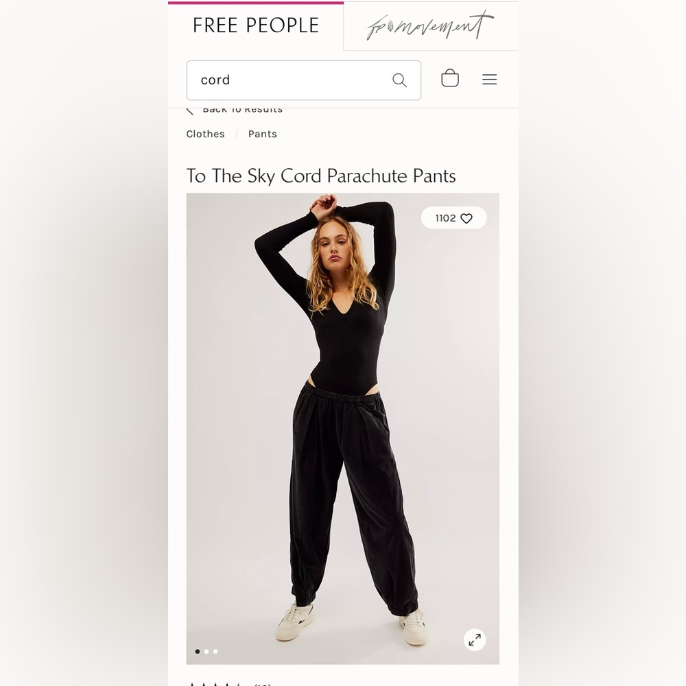 Free People To The Sky Cord Parachute Pants